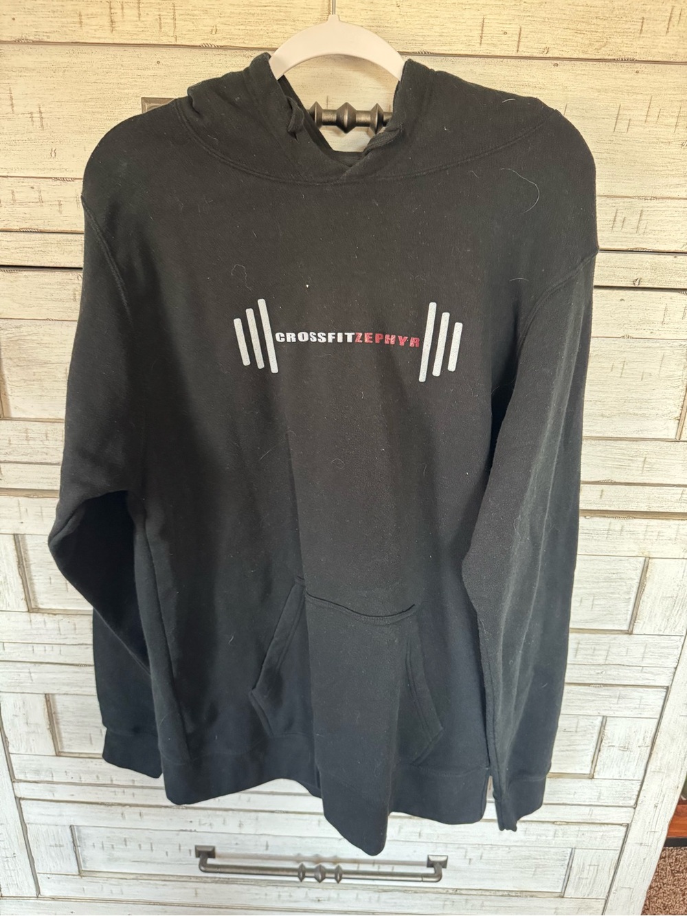 CrossFit Zephyr Black Hoodie with Barbell Graphic